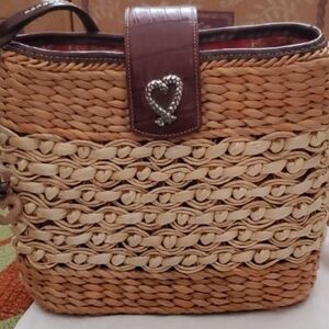 Brighton Straw Woven Shoulder Bag AUTHENTIC